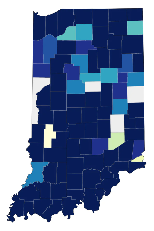 Hooded Warbler county map