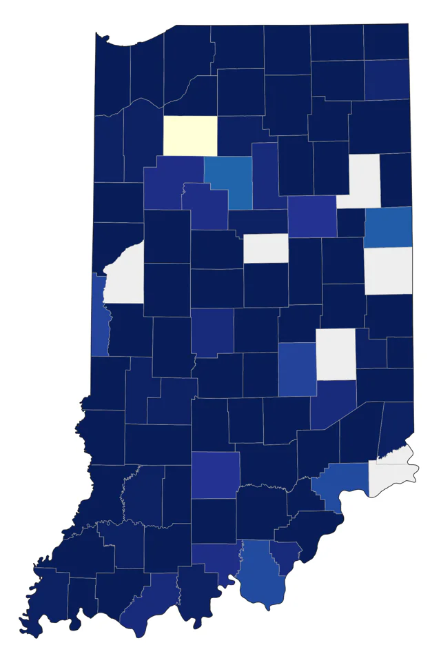Horned Grebe county map