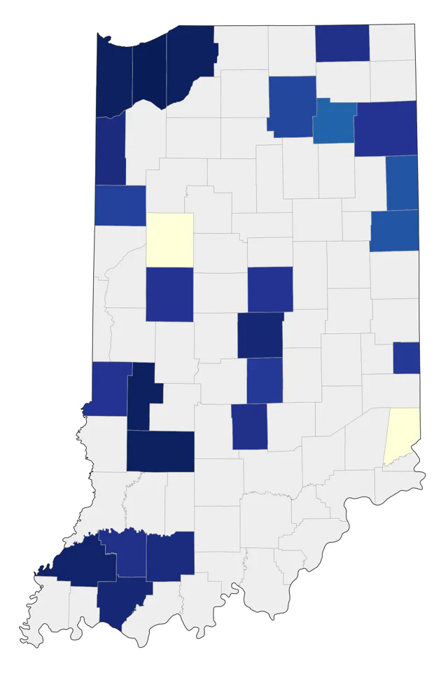 Hudsonian Godwit county map