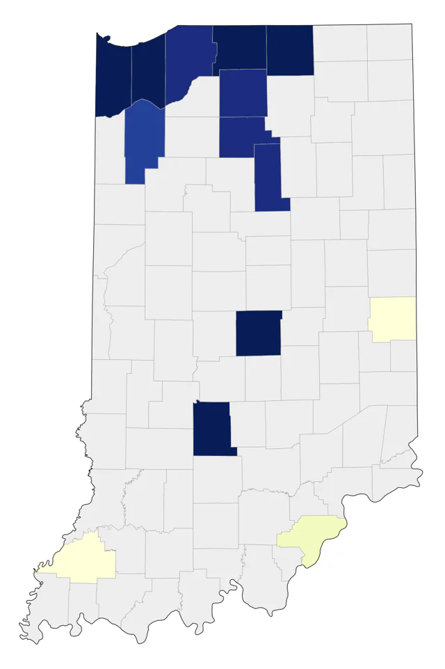 Iceland Gull county map