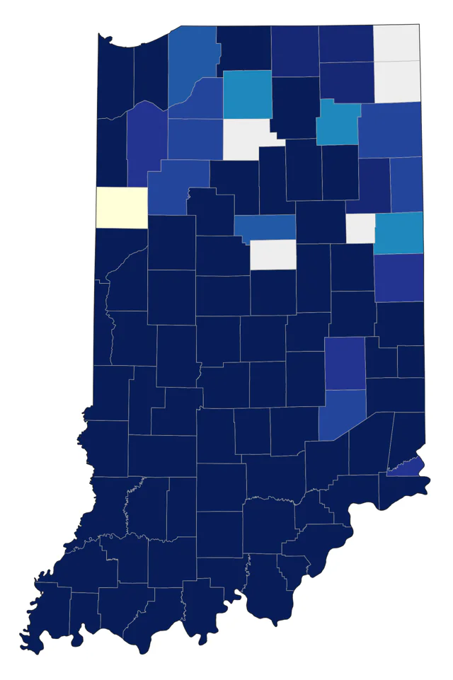 Kentucky Warbler county map