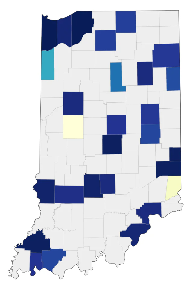 Laughing Gull county map