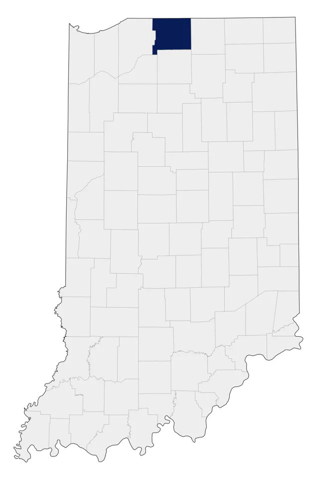 Lazuli Bunting county map