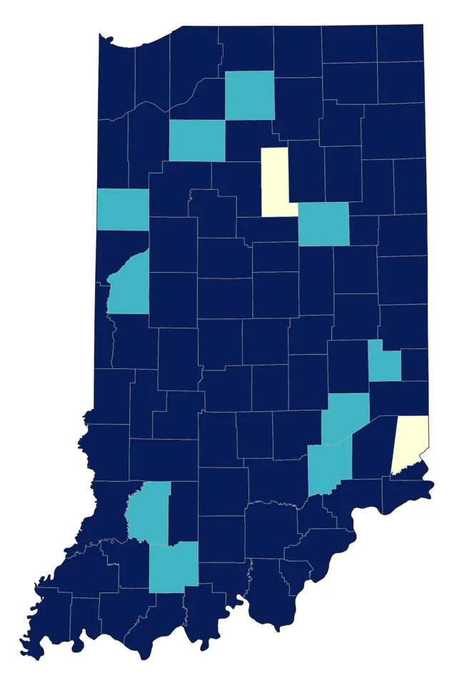 Least Flycatcher county map