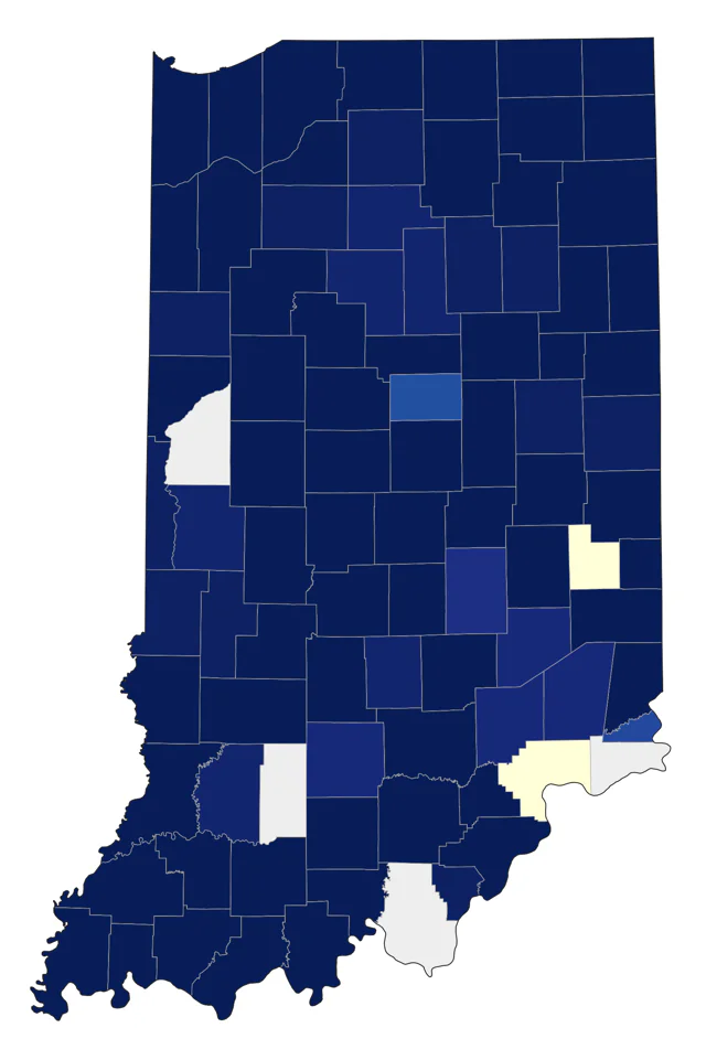 Least Sandpiper county map
