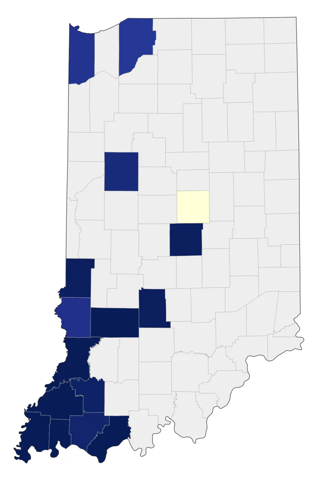 Least Tern county map