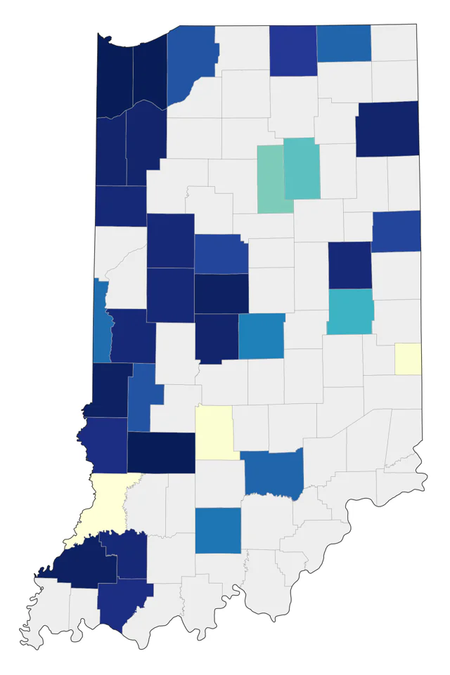 LeConte's Sparrow county map