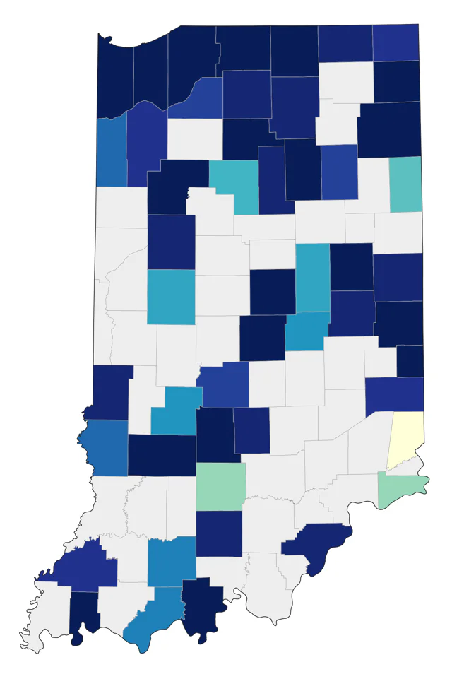 Lesser Black-backed Gull county map