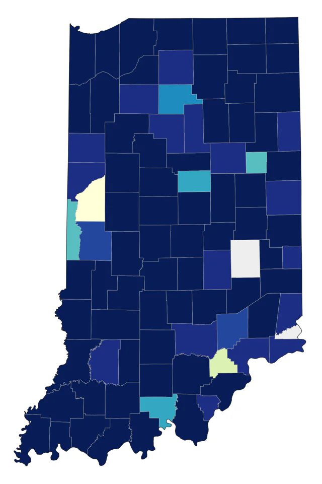 Lincoln's Sparrow county map