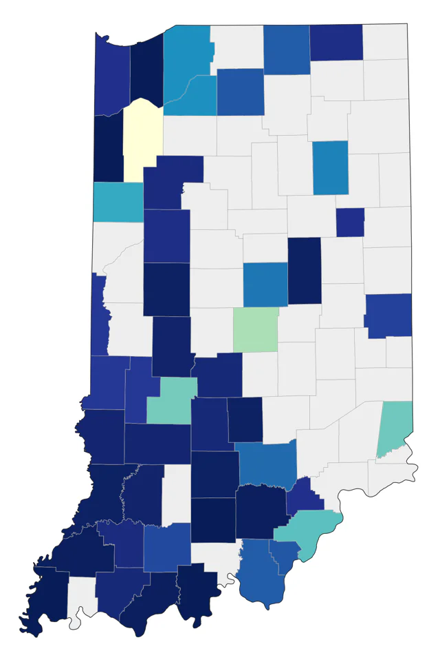 Loggerhead Shrike county map