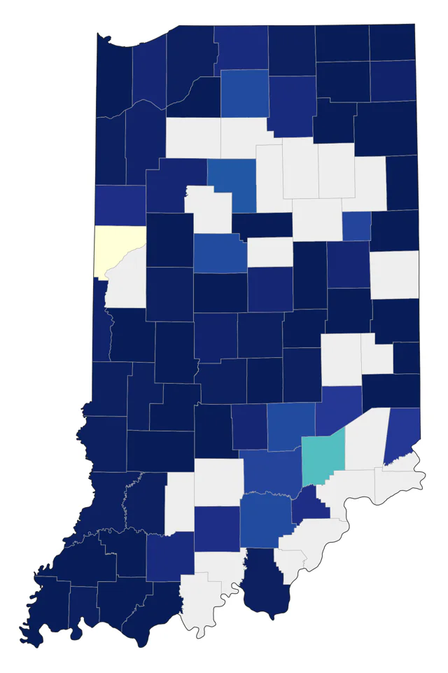 Long-billed Dowitcher county map