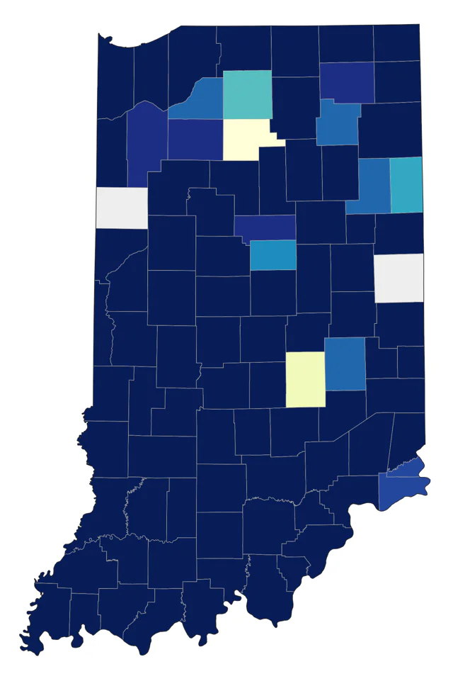 Louisiana Waterthrush county map