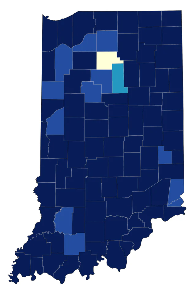 Magnolia Warbler county map