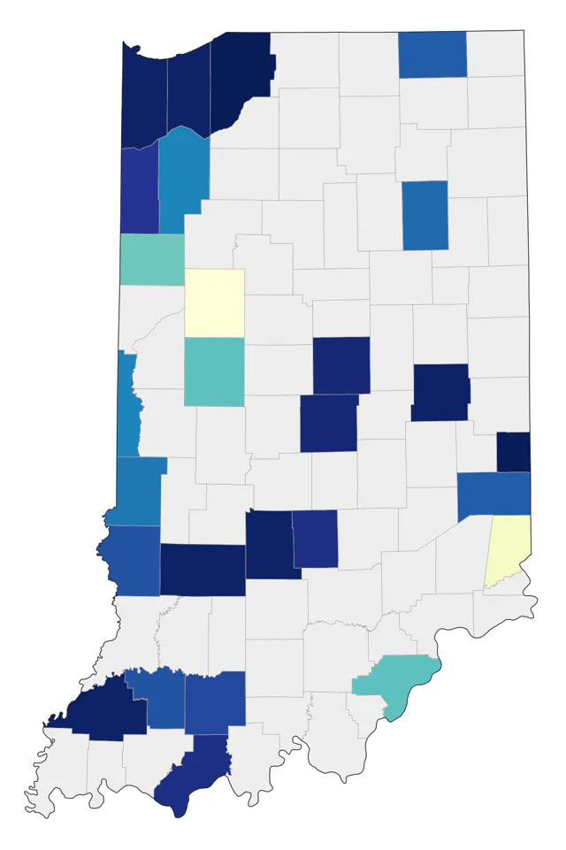 Marbled Godwit county map