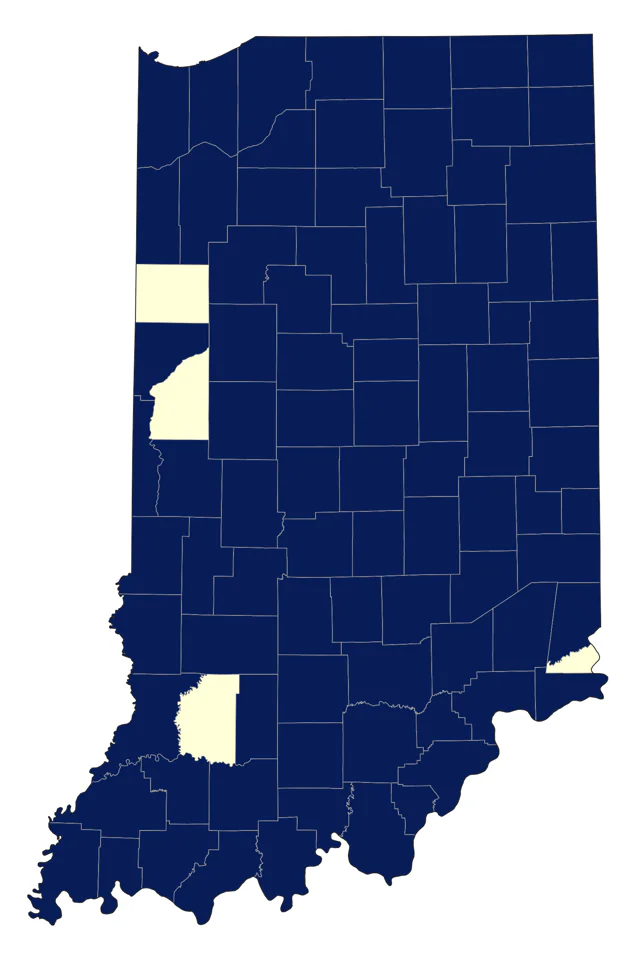 Nashville Warbler county map