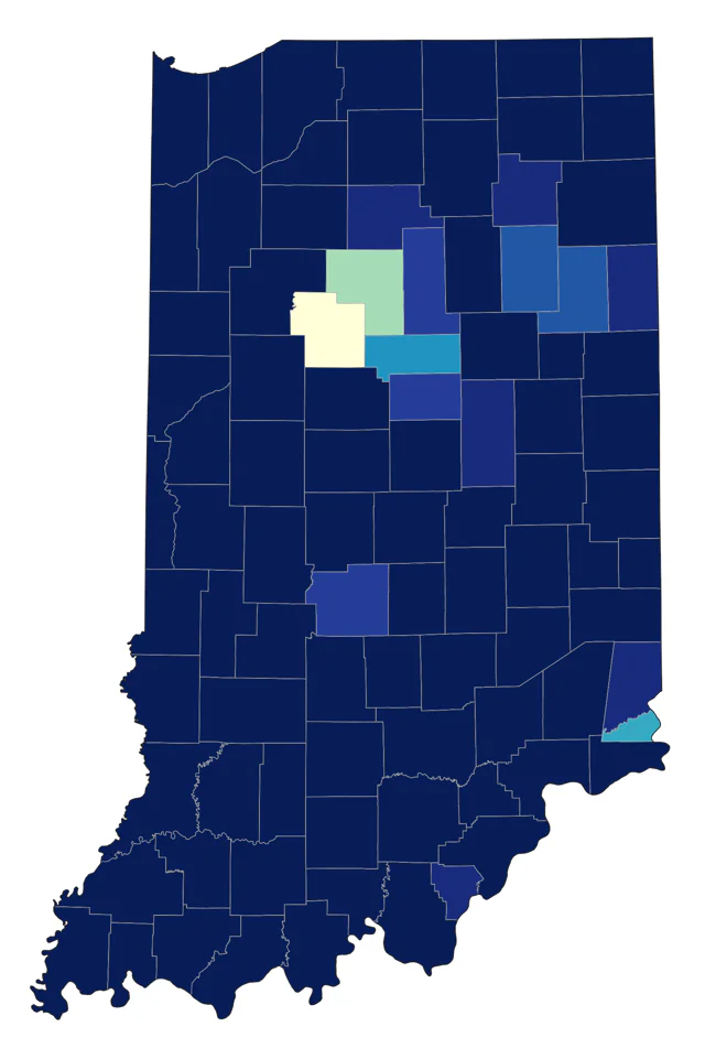 Northern Bobwhite county map