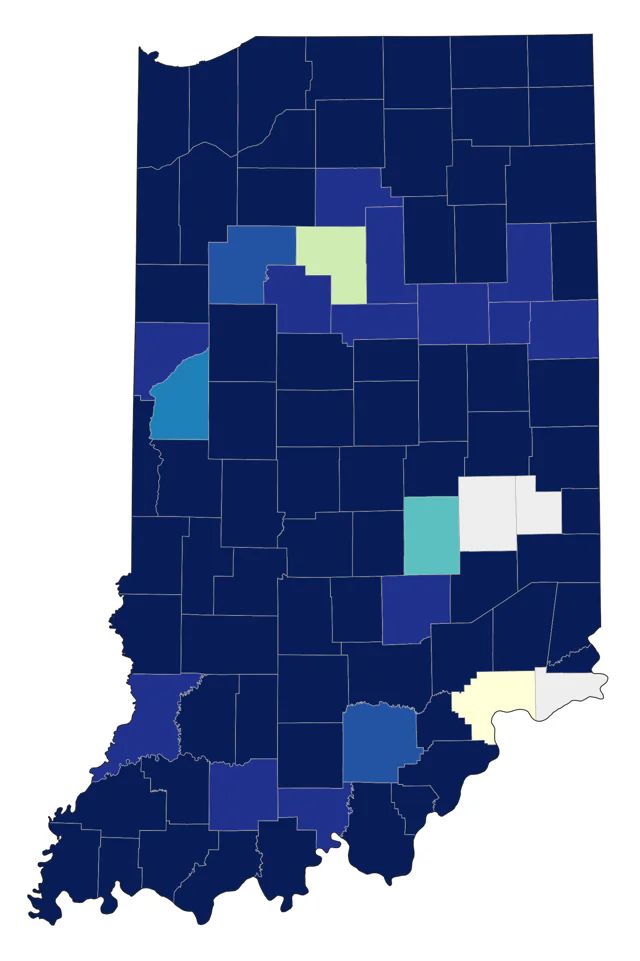 Northern Shoveler county map