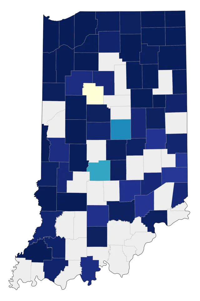 Northern Shrike county map