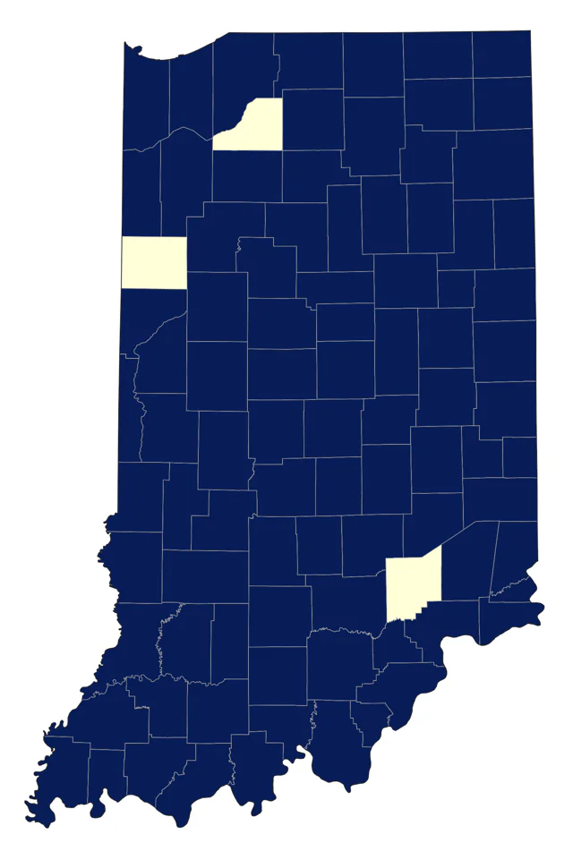 Palm Warbler county map