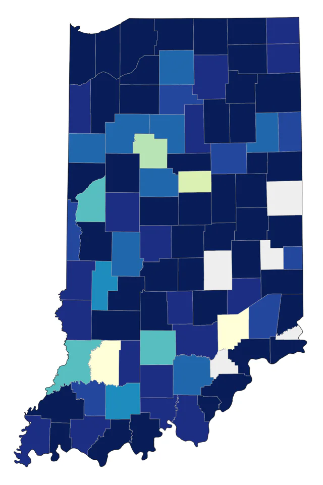 Peregrine Falcon county map