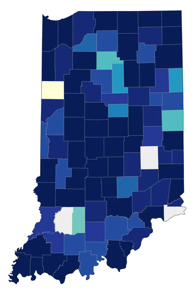 Philadelphia Vireo county map