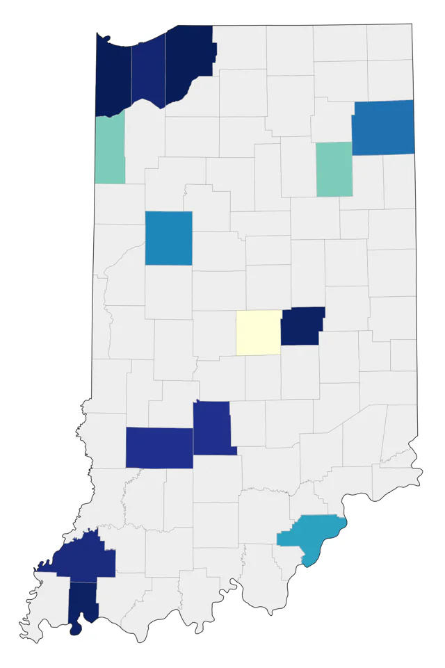 Piping Plover county map