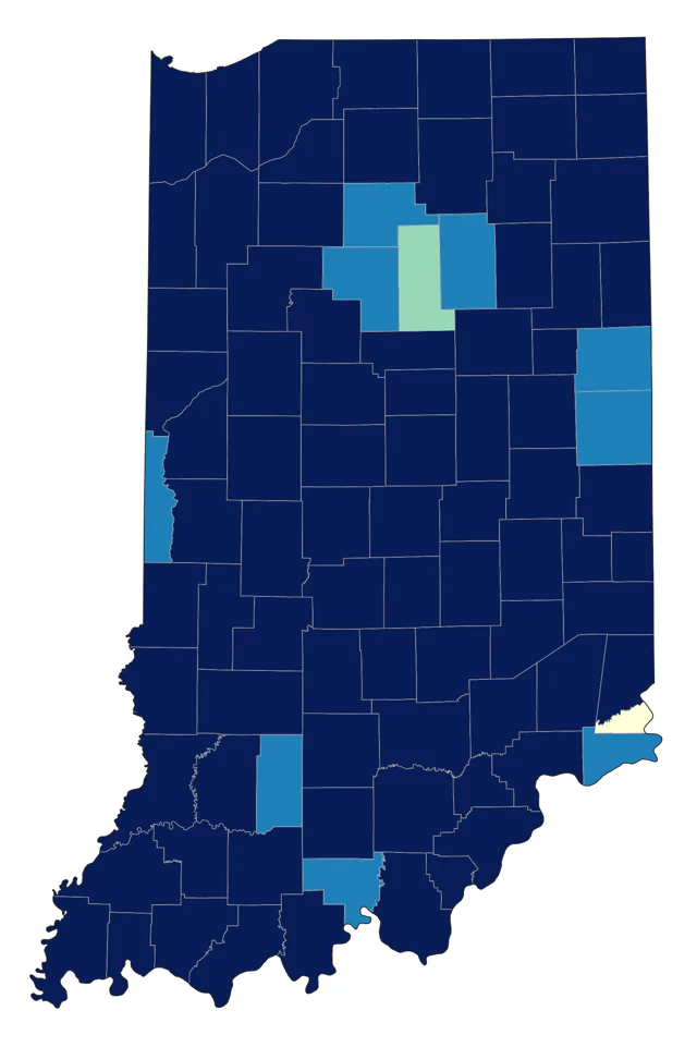 Purple Finch county map