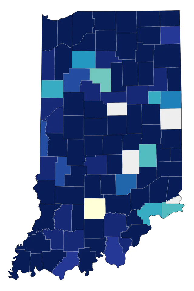 Red-breasted Merganser county map