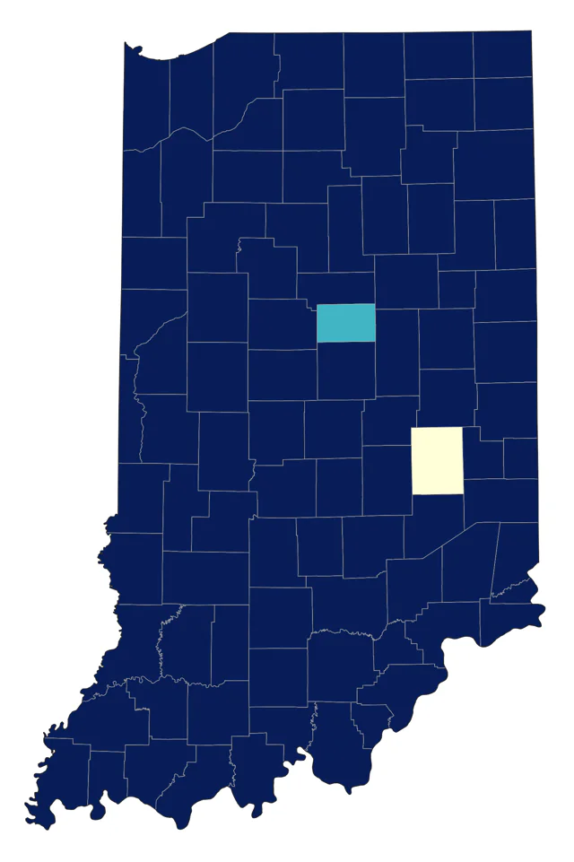 Red-shouldered Hawk county map