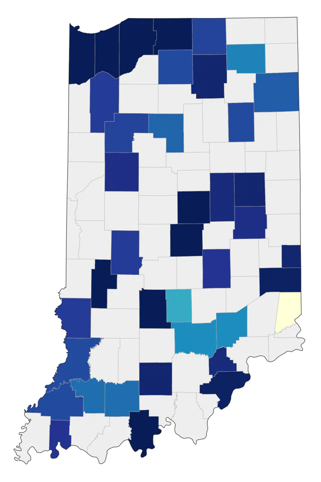 Red-throated Loon county map
