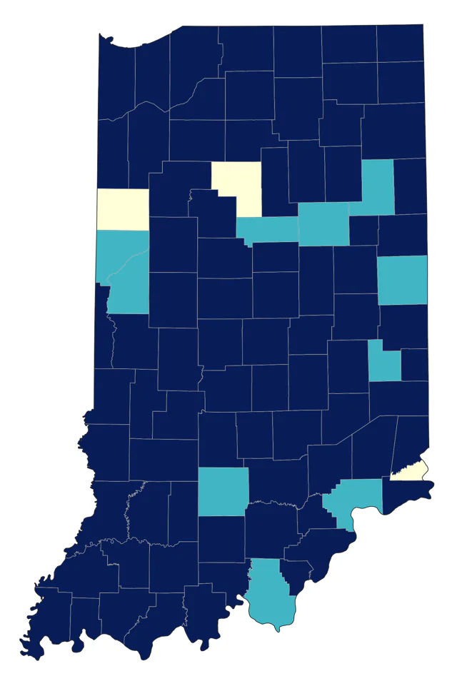 Ring-billed Gull county map