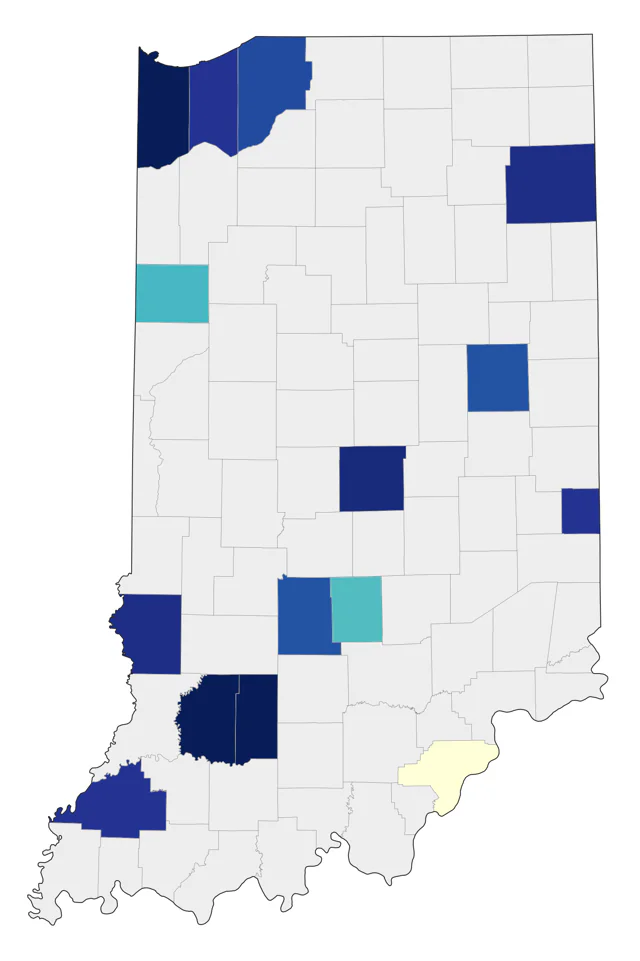 Sabine's Gull county map