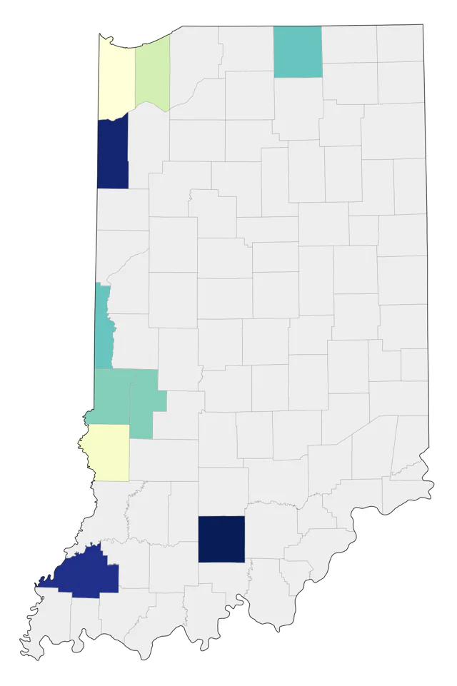 Say's Phoebe county map