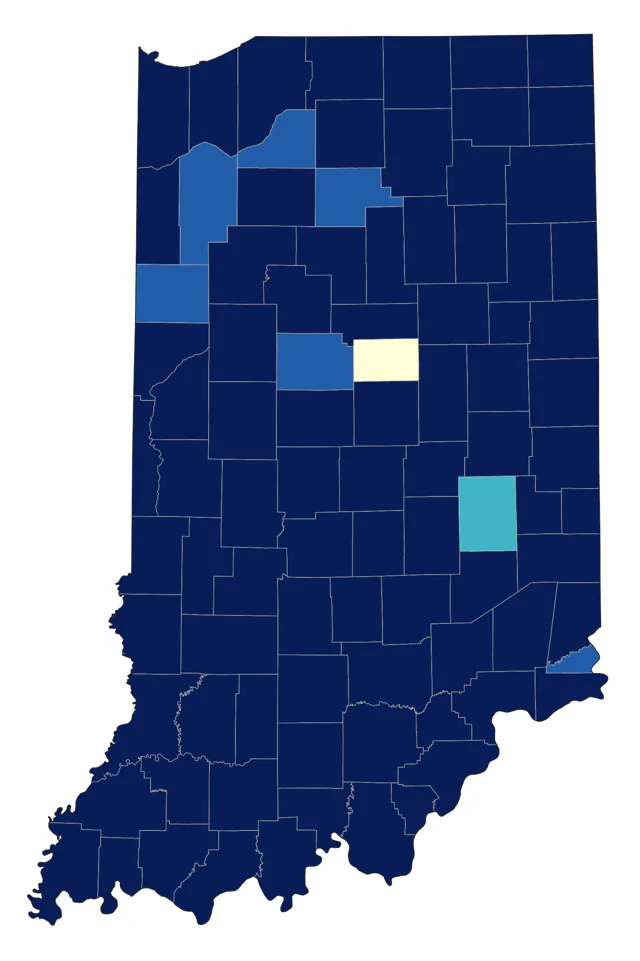 Scarlet Tanager county map