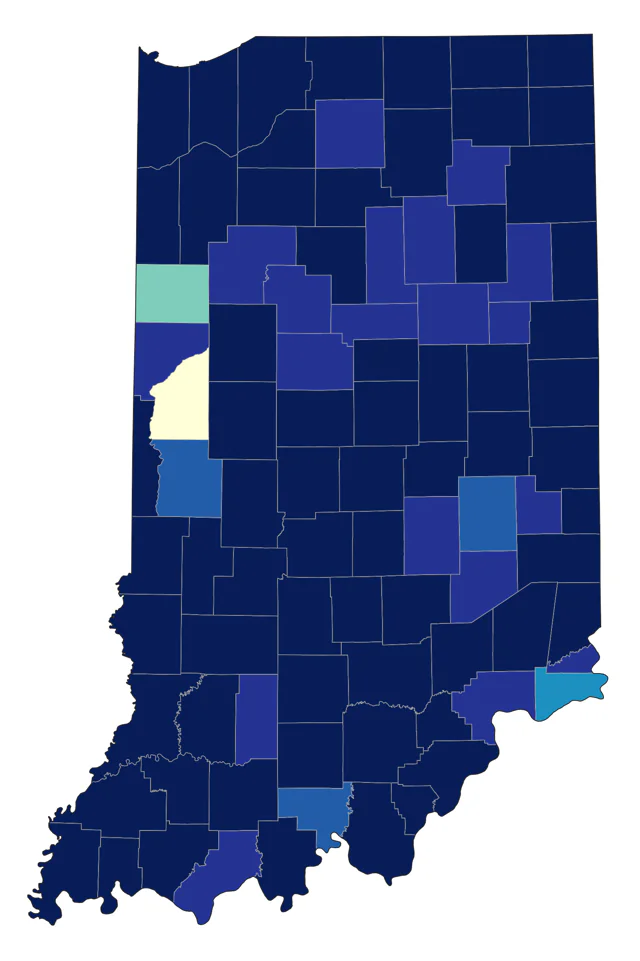 Sharp-shinned Hawk county map