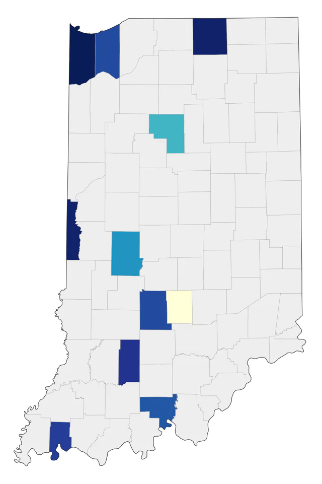 Spotted Towhee county map