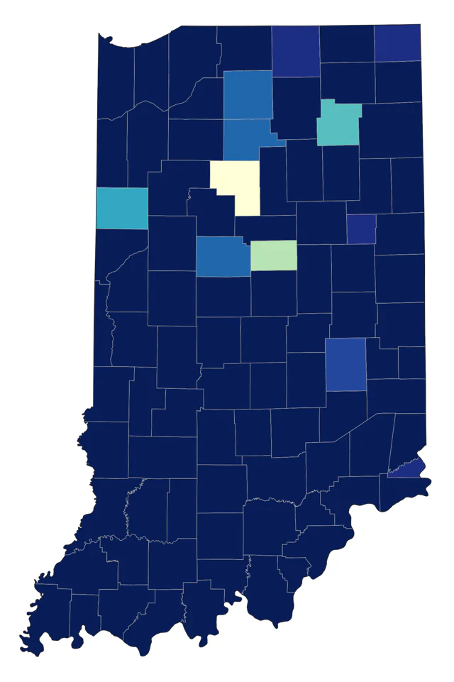 Summer Tanager county map
