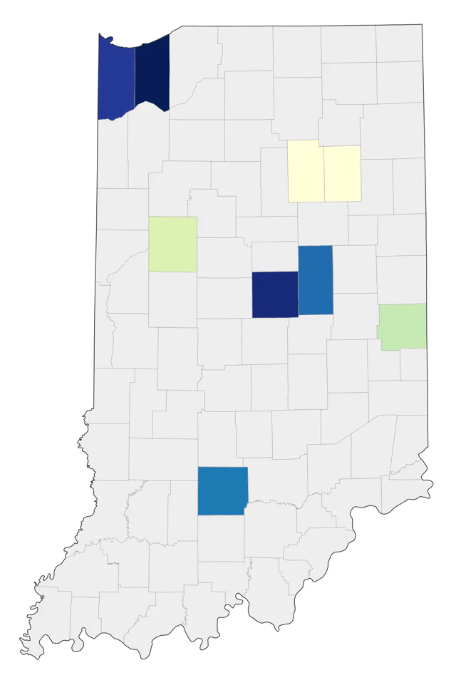 Townsend's Solitaire county map