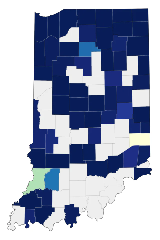 Virginia Rail county map