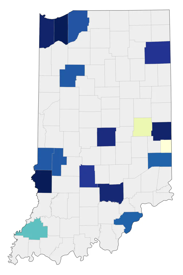 Western Grebe county map