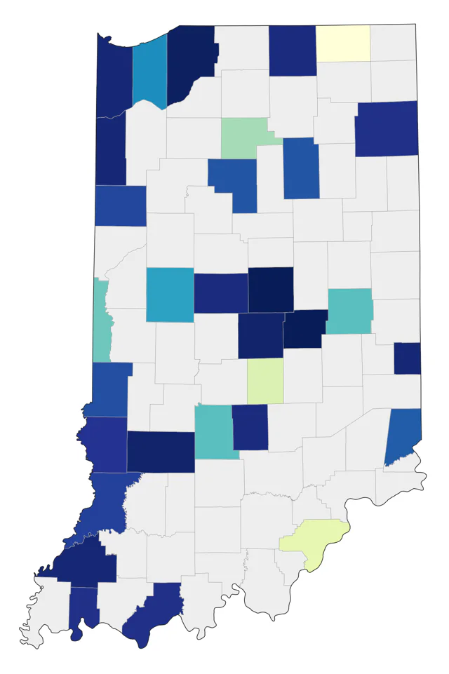 Western Sandpiper county map