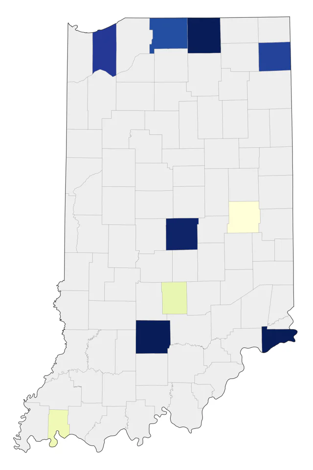 Western Tanager county map
