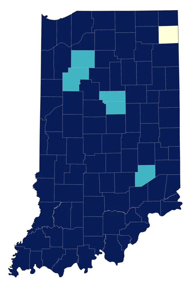 White-eyed Vireo county map