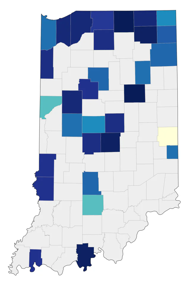 White-winged Crossbill county map