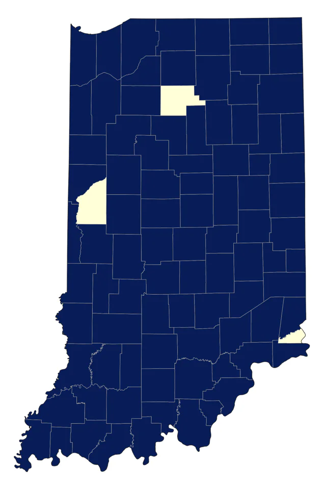 Wood Thrush county map