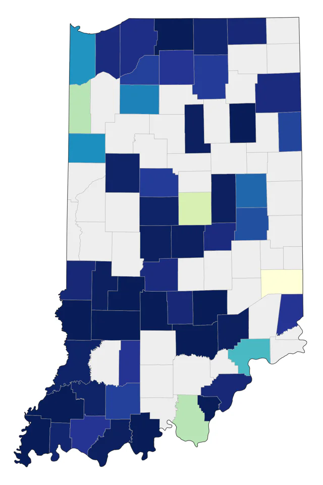 Yellow-crowned Night Heron county map
