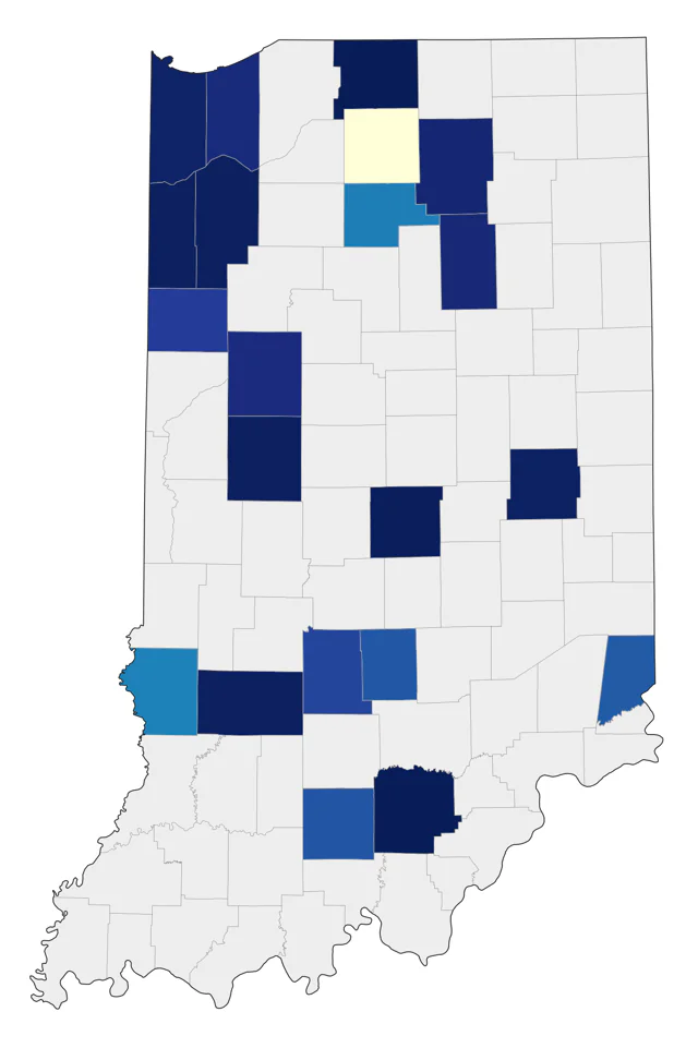Yellow Rail county map
