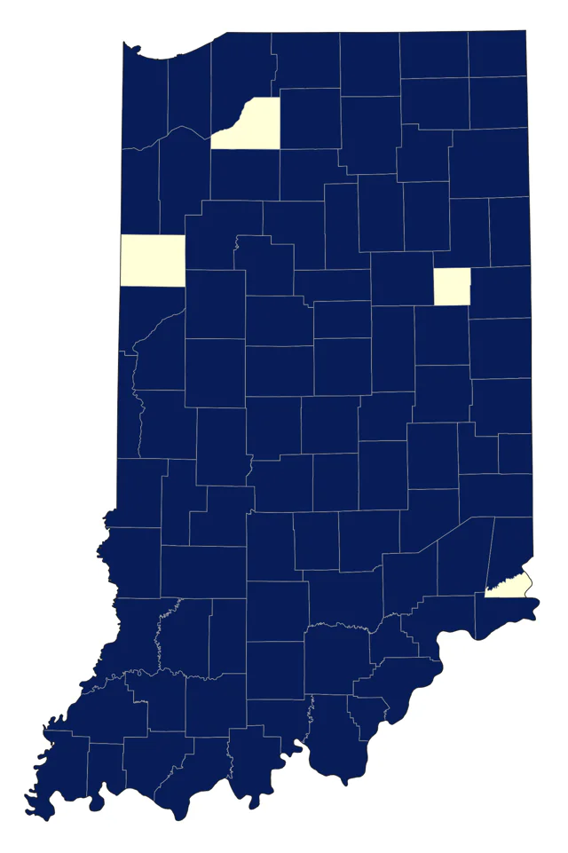 Yellow-throated Vireo county map