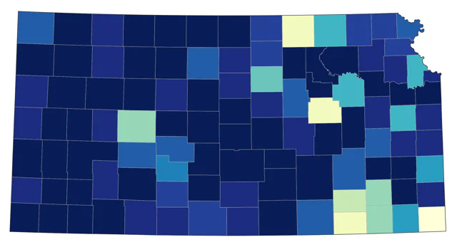 American Avocet county map