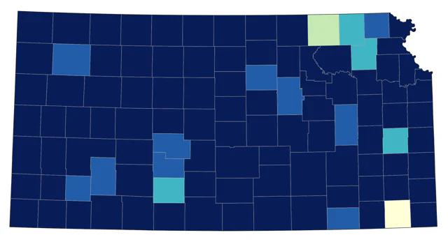 American Wigeon county map